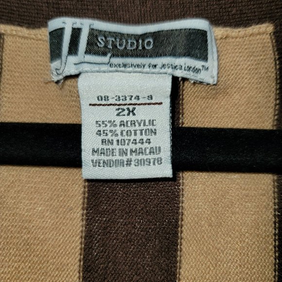 Brown/Tan Dolman Sleeve Top - Picture 2 of 2